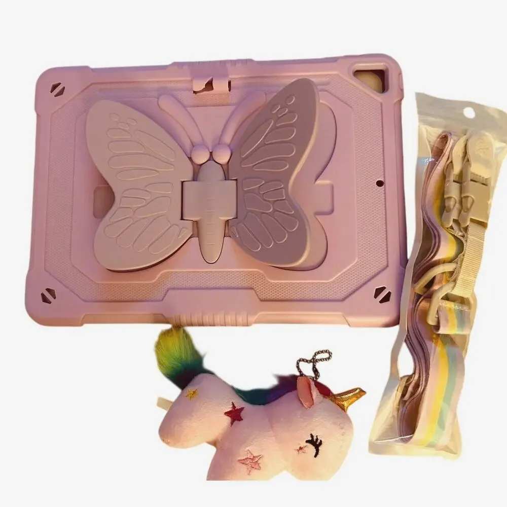 Pink Butterfly iPad Case w/ Strap & Kickstand iPad Air 3 10.5, 2019 2020 2021